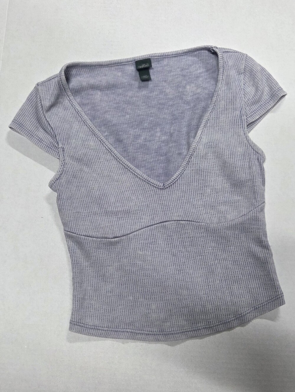 Wild Fable Ribbed V-Neck Crop Top - Light Lavender Size XXS